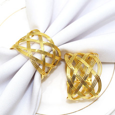 新款铁丝编织餐巾环简约餐巾扣金属餐巾环餐巾圈创意厂家批发