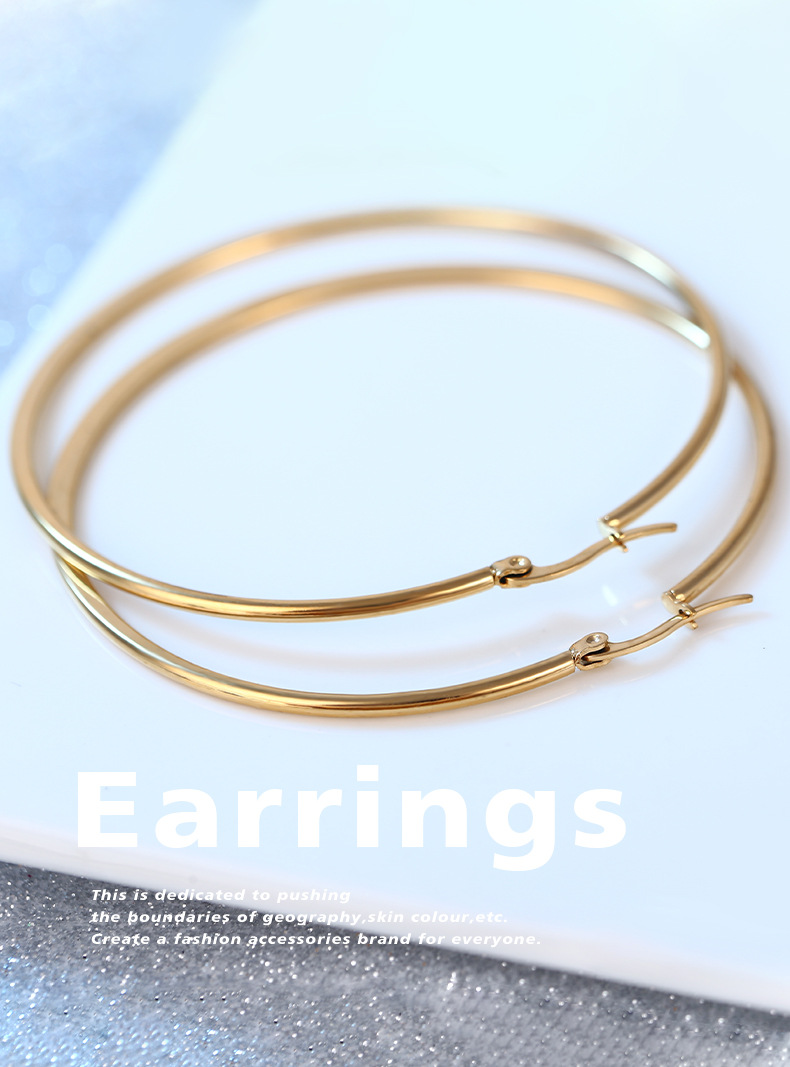 Fashion Circle Stainless Steel Plating Earrings 1 Pair