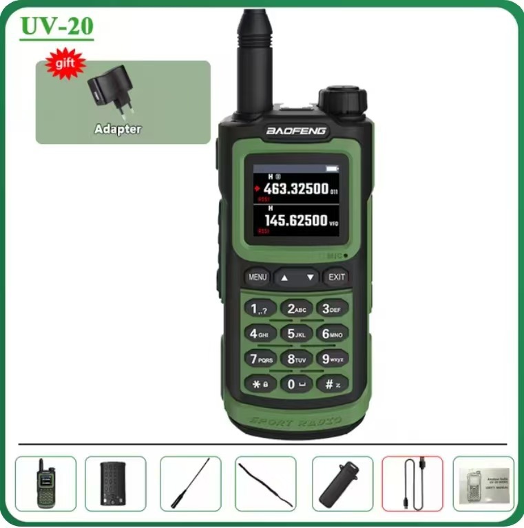 Baofeng UV20 intercomunicador de alta potencia al aire libre de larga distancia automático de frecuencia de menú chino UV FM multibanda