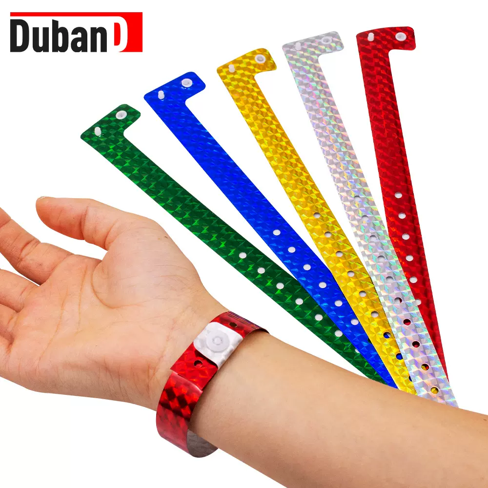 一次性PVC镭射手环腕带身份识别入场票卷音乐节酒吧沙滩活动手链