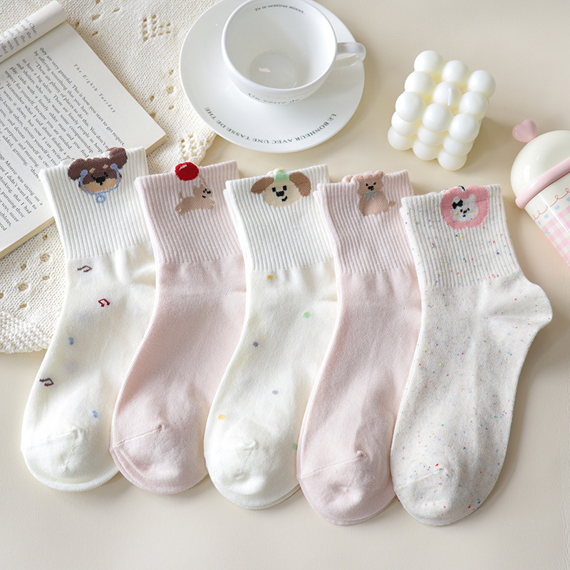 Creative New Style Bear Socks for Women, Mid-Calf Socks, Japanese-Style Cotton Socks with 3D Dots, Cute Ladies' Socks Wholesale Creative New Style Bear Socks for Women, Mid-Calf Socks, Japanese-Style Cotton Socks with 3D Dots, Cute Ladies' Socks Wholesale