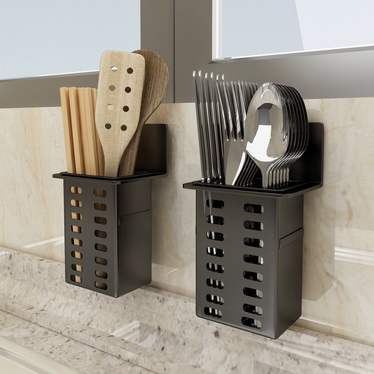 Пластиковая настенная подставка для хранения воды Косметическая коробка для хранения без палочек для еды держатель ручки многофункциональная корзина для кухни