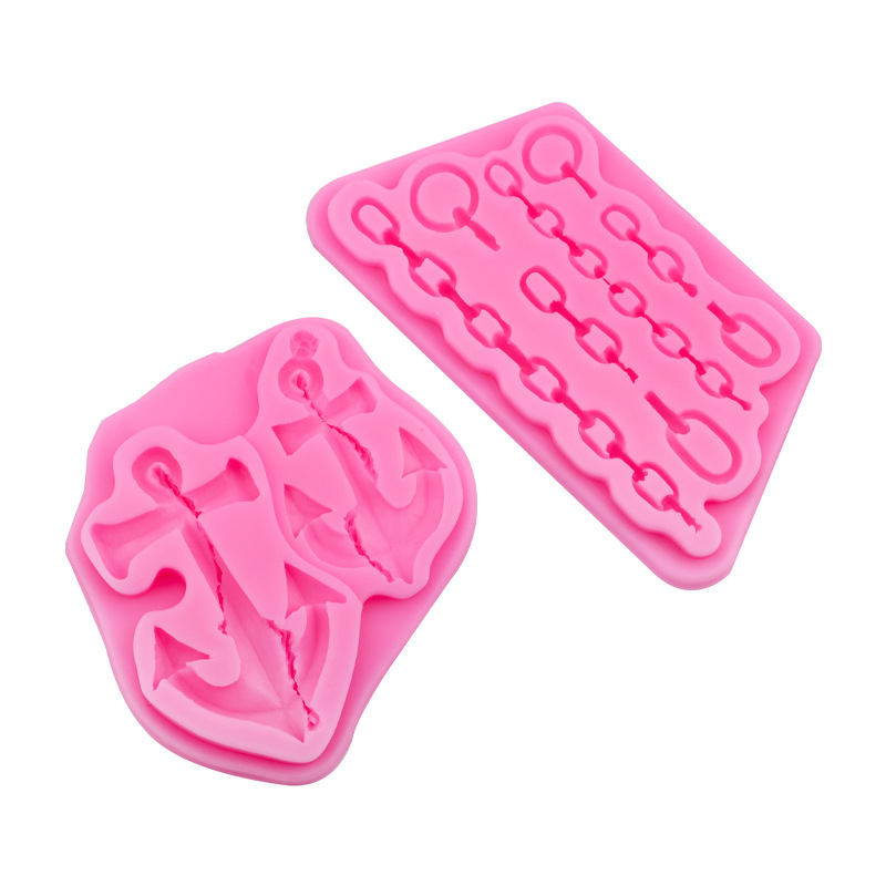 Ancla de la cadena molde silicona creativo hornear decoración fondant cake chocolate mousse DIY Accesorios