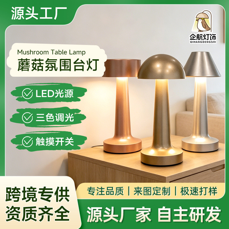 Transfronteriza metal al por mayor retro decoración led lámpara de escritorio nórdica in viento lámpara de dormitorio atmósfera lámpara de noche cabezal de cama