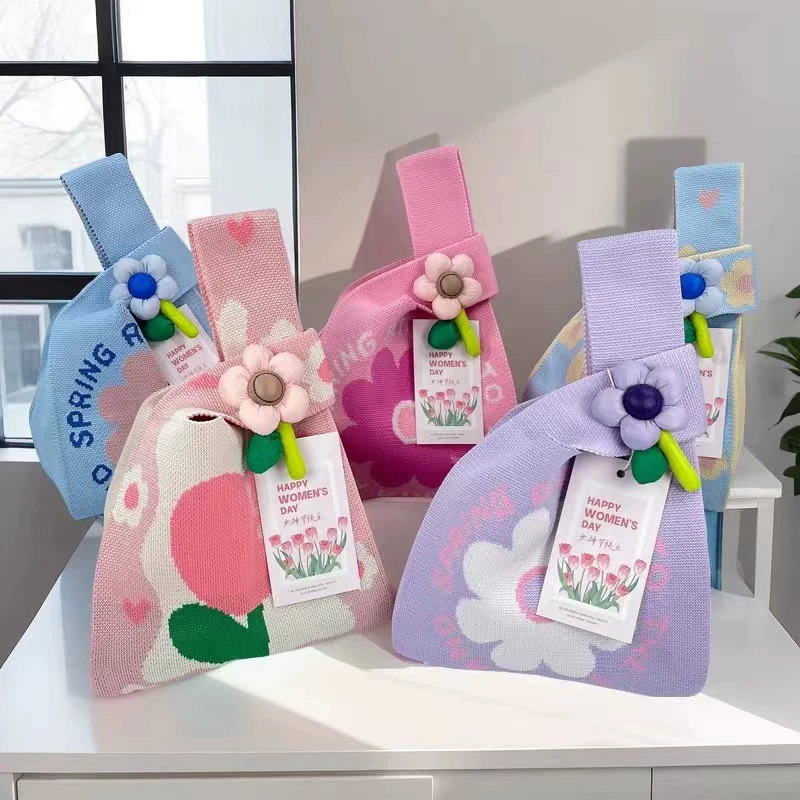 Новая утолщенная вязаная подарочная сумка большой вместимости, вязаная сумка, вязаная сумка-тоут, подарочная сумка.