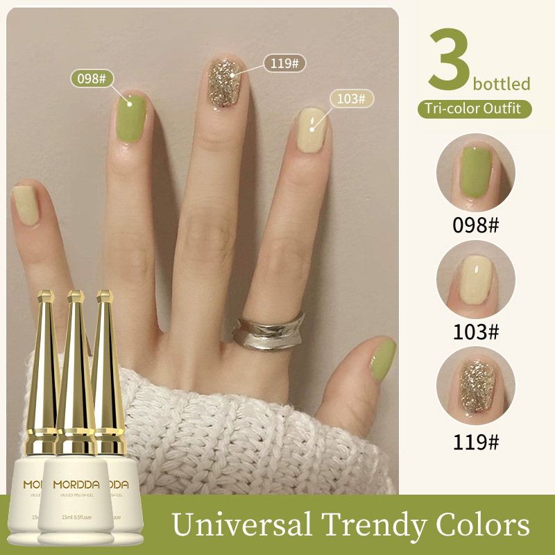 2025 nuevo traje especial de salón de manicura de color popular de color blanco mágico de champán de platino
