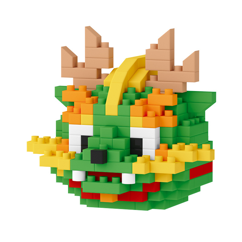 Mekensham Dragon año regalo doce Zodiaco bloques de construcción de partículas pequeñas grifo de juguete decoración de escritorio transfronteriza al por mayor
