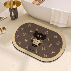 Light luxury diatom mud absorbent floor mat bathroom toilet kitchen door thickened non-slip quick-drying foot mat door mat