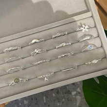 韩国新品925纯银素圈戒指女不掉色小众ins风高级感开口可调节指环