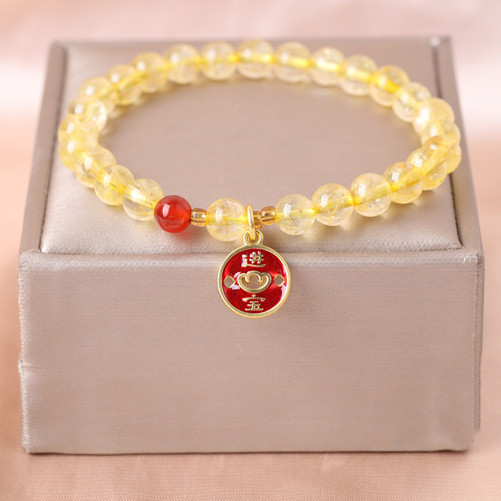 Brazalete de cuentas de ágata rojo para mujeres lujoso ligero delicado de alta sensación joyería de mano de verano colgante de mano