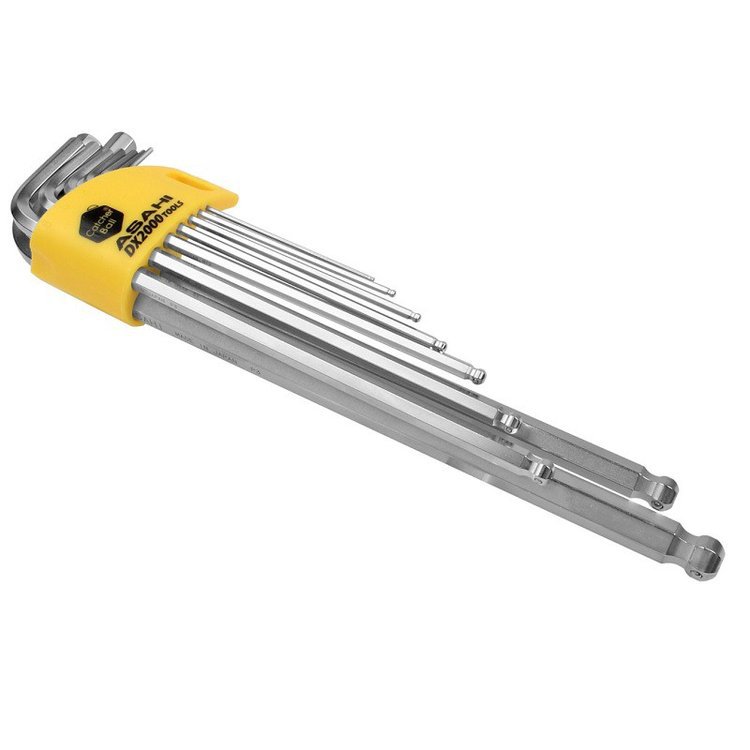 ASAHI旭金属 合金钢/长球头六角扳手 AQKS910 9 件套