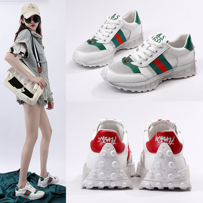 阿甘鞋女2021夏季新款女鞋网面运动休闲鞋透气增高鞋子厚底老爹鞋|ru