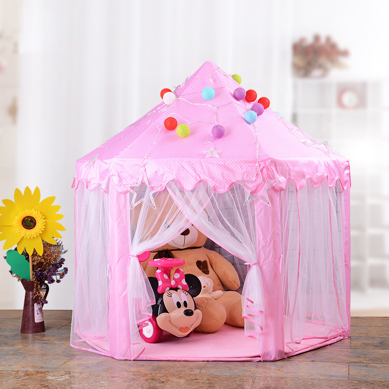 Tienda hexagonal de tul para niños interior – decoración para bebés, casa de juegos, princesa, castillo