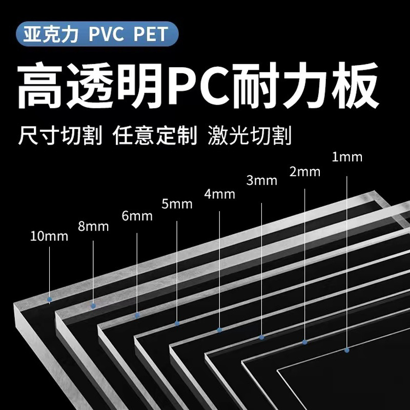 PC透明塑料板材雨棚护栏静音耐力板 聚碳酸酯采光板现货切割批发