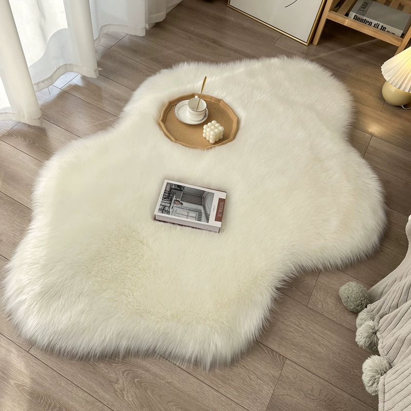 Ковер спальня подоконник коврик плюшевый белый хвост ковёр пол мата перед зеркалом прикроватная гостиная кофейный столик облака плюшевый