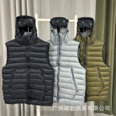 跨境秋冬款C.P镜片马甲徽章棉服马甲绗线冬季保暖欧码男户外棉服