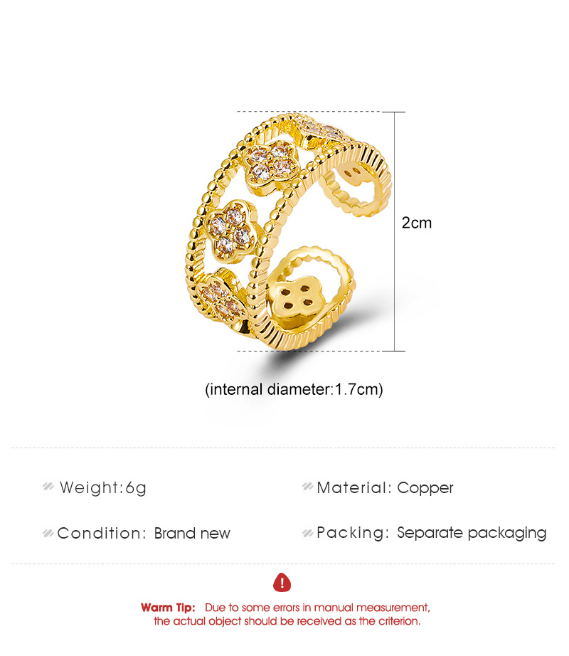cross-border new index finger knuckle ring fashion micro-inlaid zircon flower ring hollow geometric 
