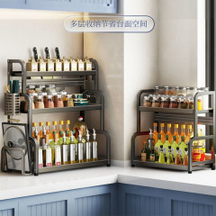 Kitchen storage rack chopstick knife holder counter surface multi-functional seasoning kitchen supplies organizer multi-layer magic shelf spice cabinet