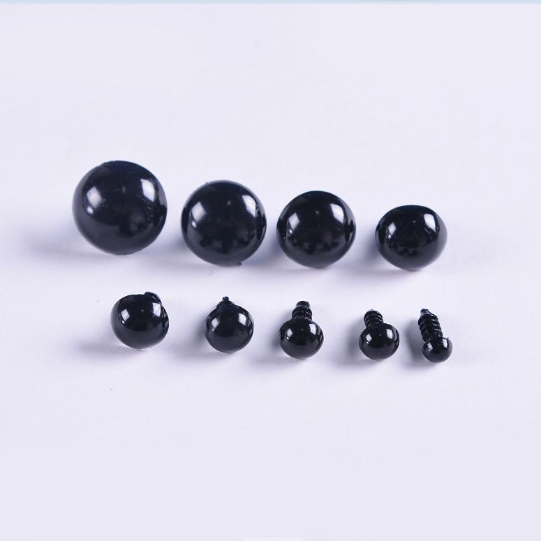 Ojos de animales de plástico transfronterizos ojos de juguete accesorios todos los ojos negros/ojos de frijol negro de oso de peluche