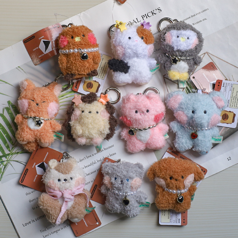 Minini Bear and Hedgehog Pendant Small Animal Plush Toy Keychain Cartoon Pig and Elephant Bag Charm Minini Bear and Hedgehog Pendant Small Animal Plush Toy Keychain Cartoon Pig and Elephant Bag Charm