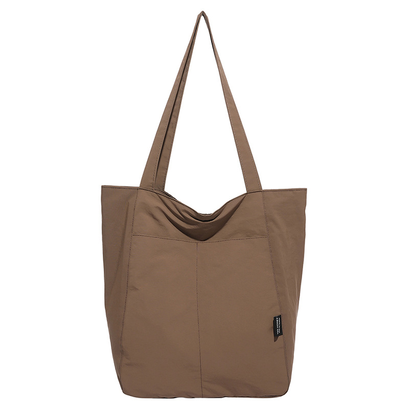 Korean Style Minimalist Solid Color Nylon Canvas Bag For Women, Large Capacity Casual Shoulder Tote Bag, Versatile Commuter Bag - Thumbnail 8