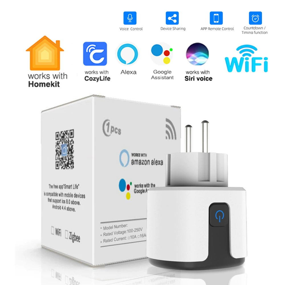 Умная розетка AppleHomeKit WIFI европейского стандарта с счетчиком электроэнергии alex