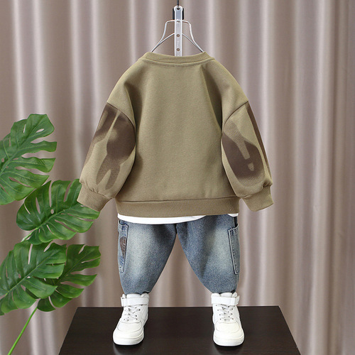 Boys Spring Fashion Vlogger Stylish Set 2024 New Children's Ocean Fashion Sporty Trendy Spring and Autumn Clothes for Little Boys