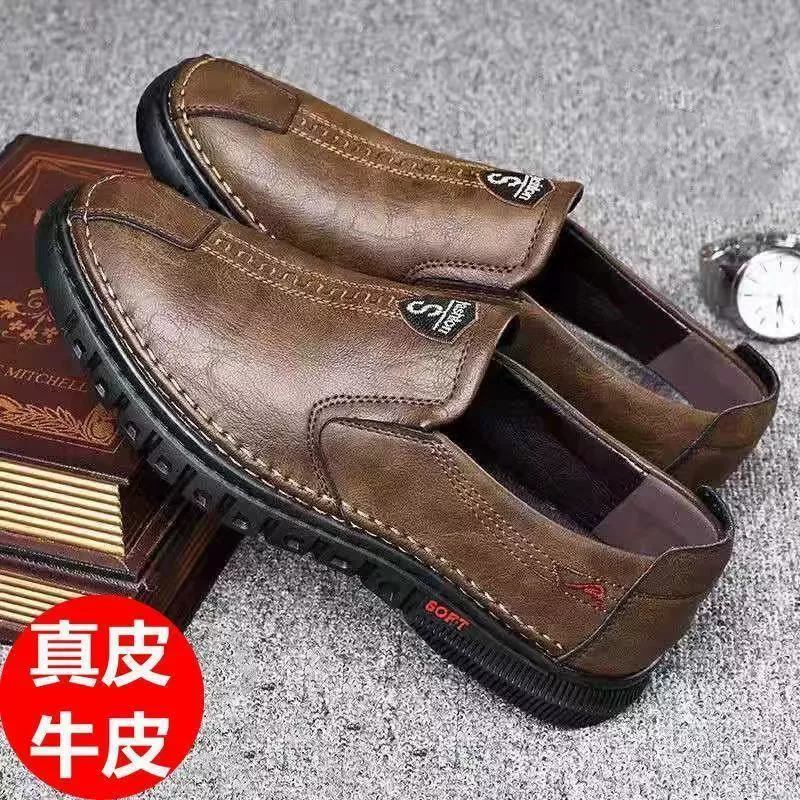 Universal shoes for leather shoes, footwear for leisure, genuine leather, soft sole