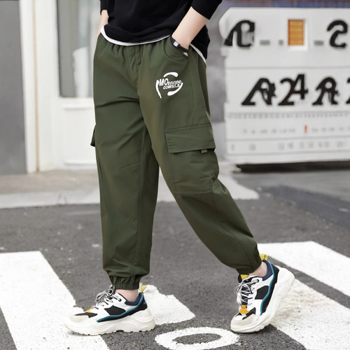 Men's fashion brand foot-bound workover pants, men's fashionable casual pants, loose spring and autumn new casual workover pants, fashionable