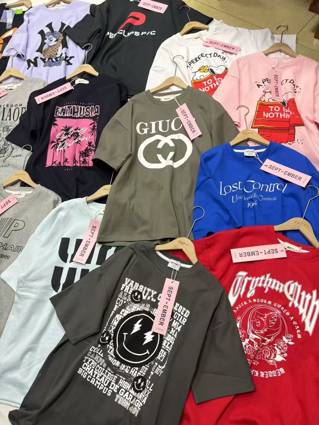 Manufacturer Wholesale 200g Pure Cotton Women's Short-Sleeve T-Shirt, Summer Women's Short-Sleeve American-Style Trendy Brand Cross-Border Hot Item
