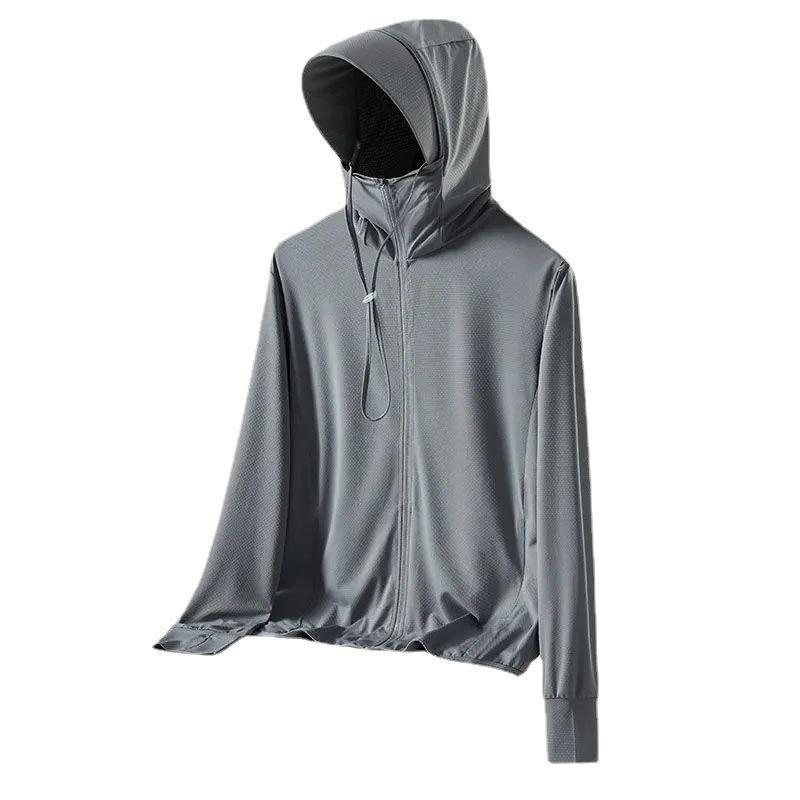 Upf50 ropa de protección solar de seda de hielo al aire libre para hombres y mujeres, protección UV de verano, ropa de protección solar de pesca transpirable ligera y delgada