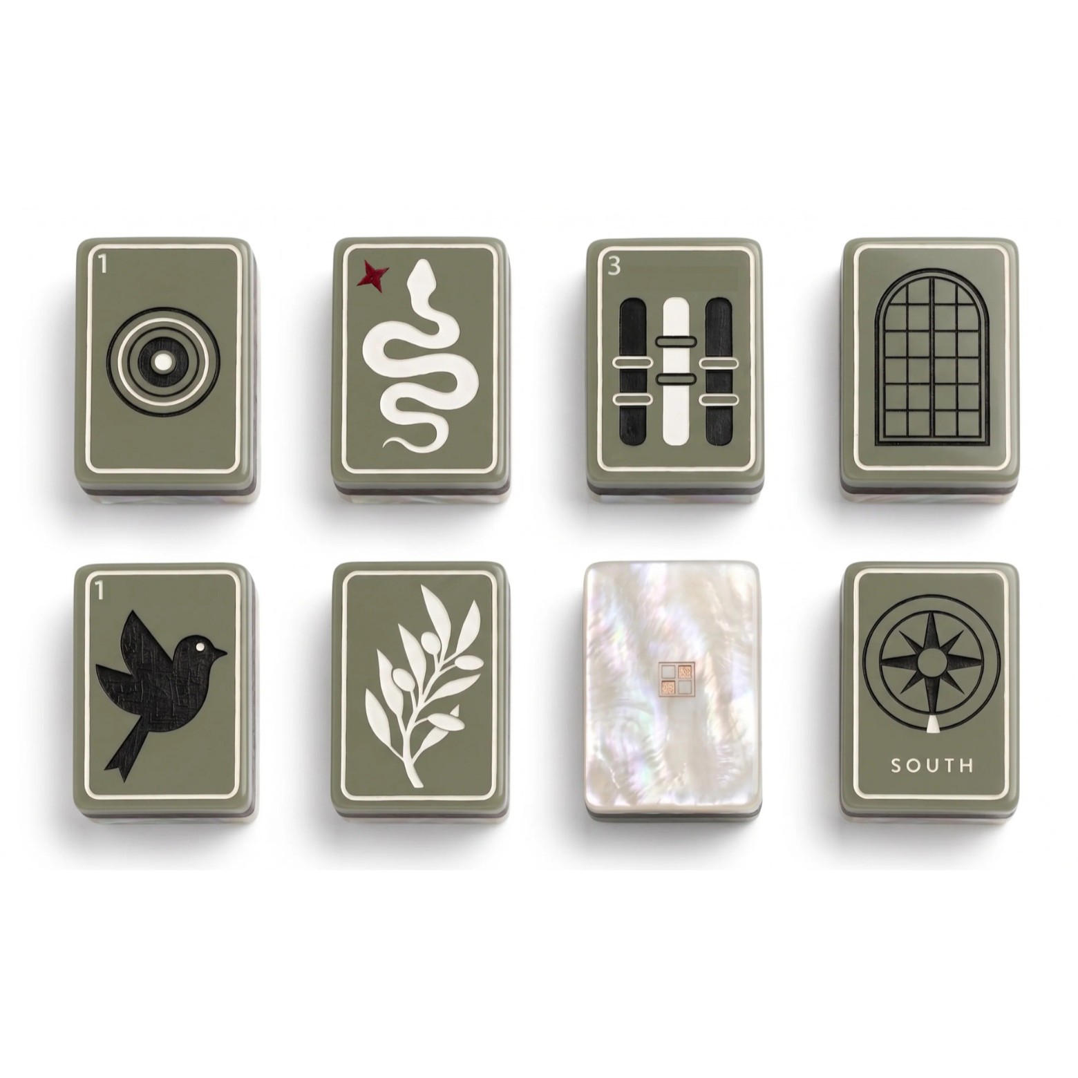 American Modern Country Series Acrylic Mahjong Set, 160 Tiles, Home Use and Gift Set, Hand-Assembled Crystal Tiles