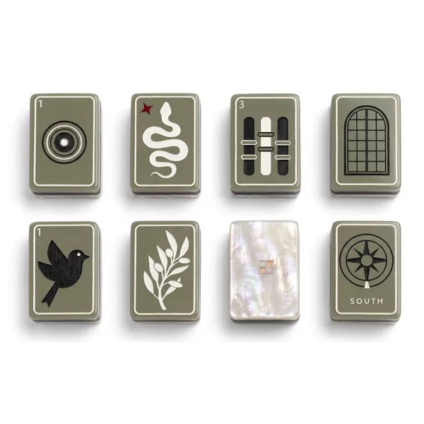 American Modern Country Series Acrylic Mahjong Set, 160 Tiles, Home Use and Gift Set, Hand-Assembled Crystal Tiles