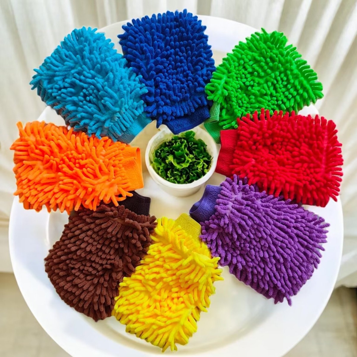 Grandes guantes de lavado de automóviles de chenille gruesos de doble cara de lana de coral larga limpieza de tela de limpieza de automóviles herramientas de eliminación de polvo de automóviles sin cabello