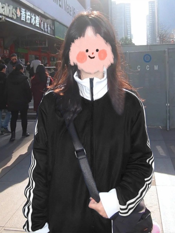 黑色三条杠外套女棒球服韩系早秋季穿搭秋装女款立领夹克运动上衣|undefined