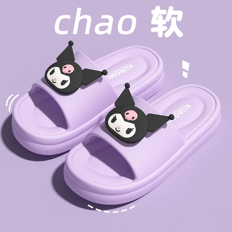 Cute Cartoon Slippers for Women 2025 New Indoor and Home Sanrio Melody Outerwear Silent Soft Soled Sandals for Women