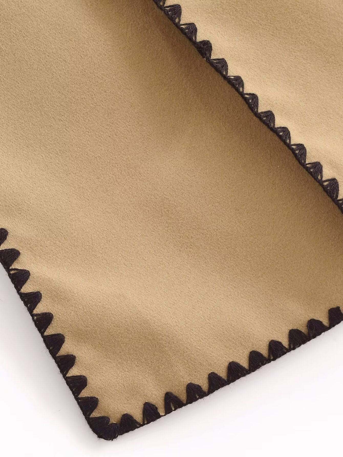 Women's clothing 2024 summer new item camel short scarf woolen coat jacket_voghion.com