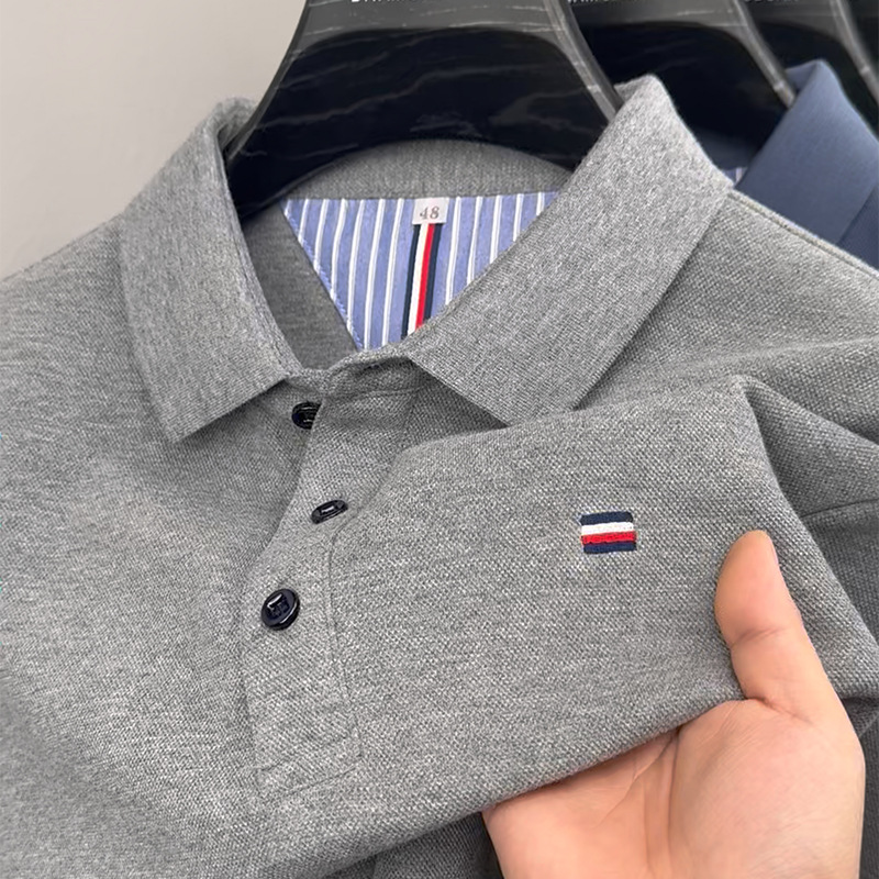 Cross-Border Paul Export Shirt Short-Sleeved Men's Polo Shirt Summer Business Casual Pure Color Embroidered Lapel T-Shirt Men's Clothing