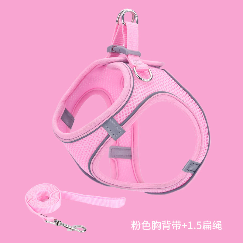 Nuevos productos transfronterizos para mascotas tipo chaleco correa para el pecho para mascotas transpirable reflectante correa para perros gato cuerda para pasear perros