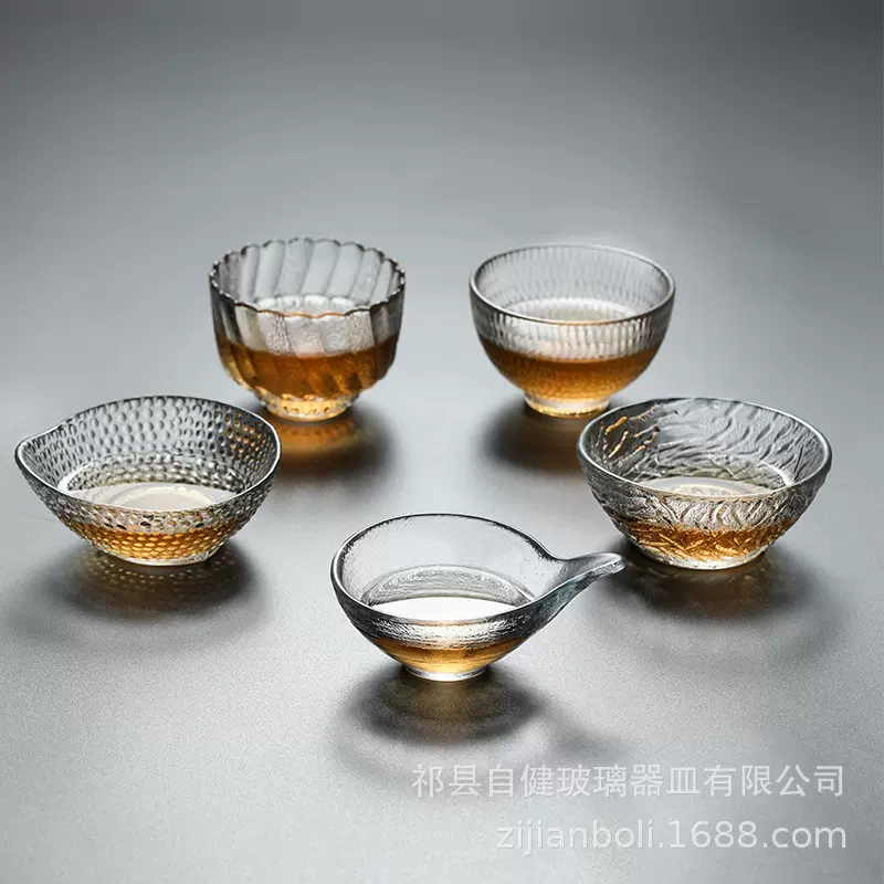 现货批发日式水晶玻璃茶具茶杯主人杯耐高温杯子中式品茗杯白酒杯