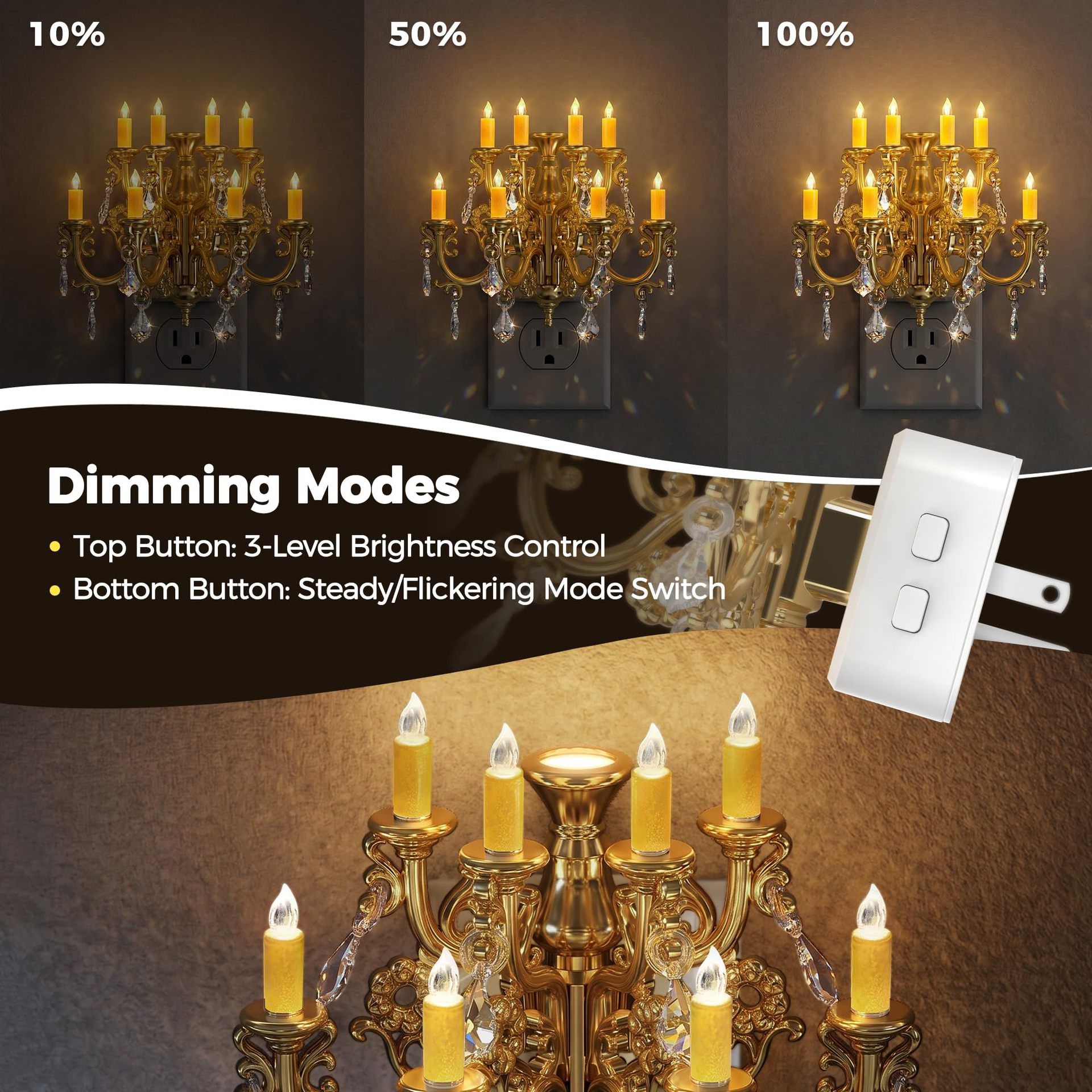 Vintage candle night light design detail