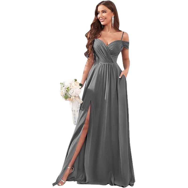2025 New Evening Dress Amazon European and American Cross-Border Bridesmaid Dress Long Strapless Dress Solid Color Banquet Evening Dress 2025 New Evening Dress Amazon European and American Cross-Border Bridesmaid Dress Long Strapless Dress Solid Color Banquet Evening Dress