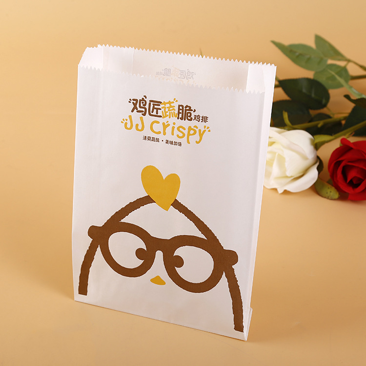 油炸食品鸡柳鸡叉骨炸鸡外卖尖底防油食品打包纸袋 高低口纸袋