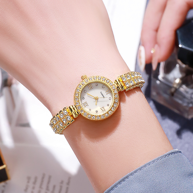 Cross-border new popular fashion all-match women's watch women's watch simple fashion round diamond-embedded small dial