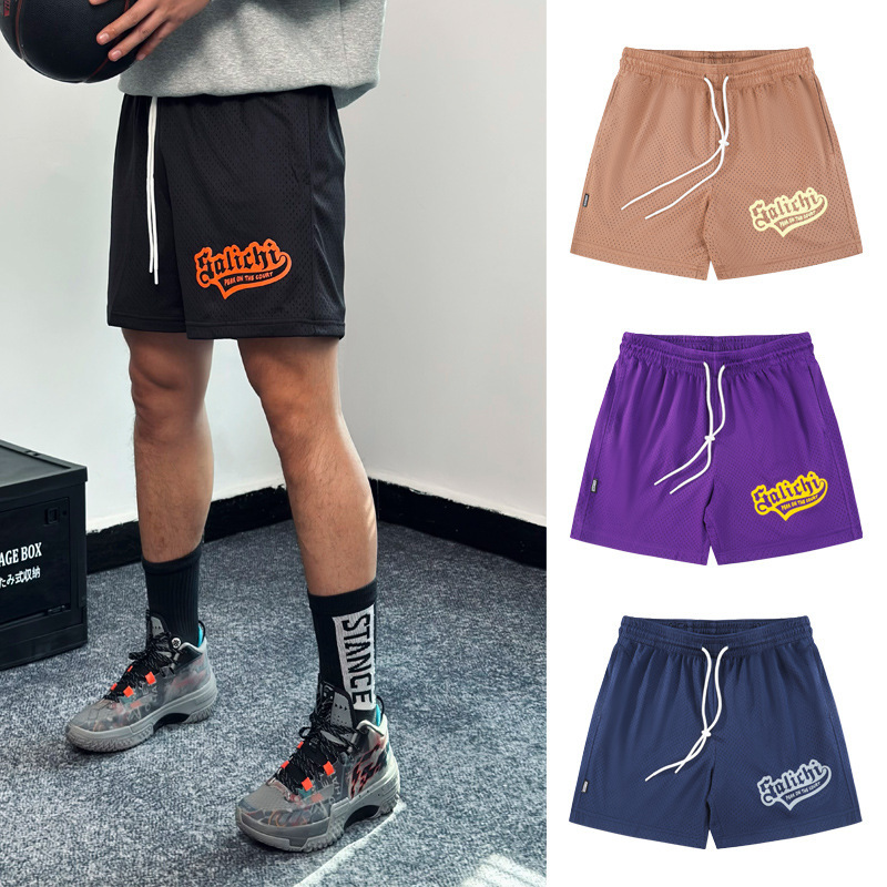 Double-layer mesh three-point shorts men's American sports casual summer basketball fitness training breathable quick-drying pants Double-layer mesh three-point shorts men's American sports casual summer basketball fitness training breathable quick-drying pants