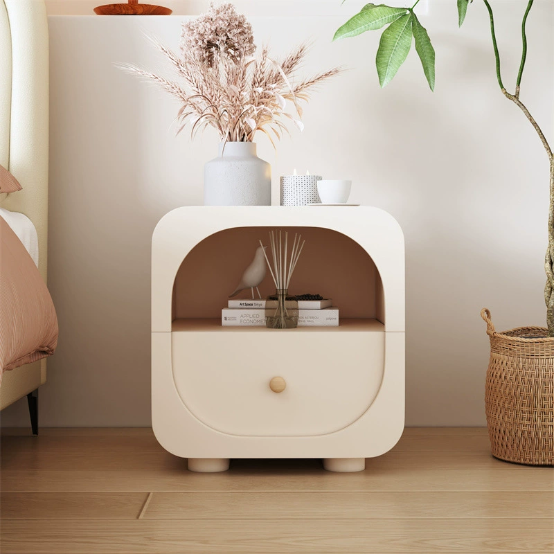 Прикроватная тумбочка в кремовом стиле, простая, современная, легкая, роскошная, высококачественная, интернет-знаменитость, креативная маленькая прикроватная тумбочка для хранения в спальне