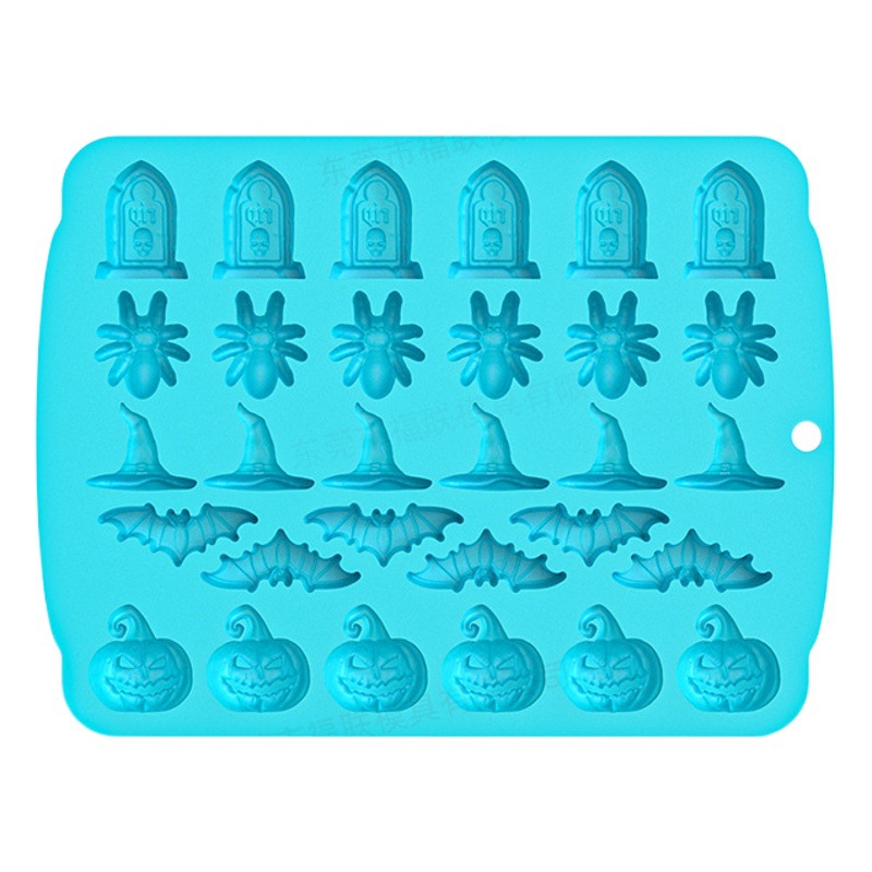 Amazon Venta caliente molde de chocolate molde de pastel Halloween calabaza galleta molde Navidad silicona DIY molde