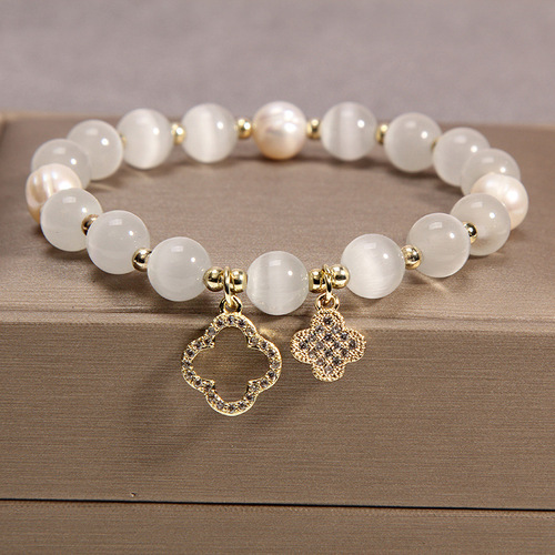 white opal crystal bracelets lap fashion lady freshwater pearl microscope series jewelry wholesale