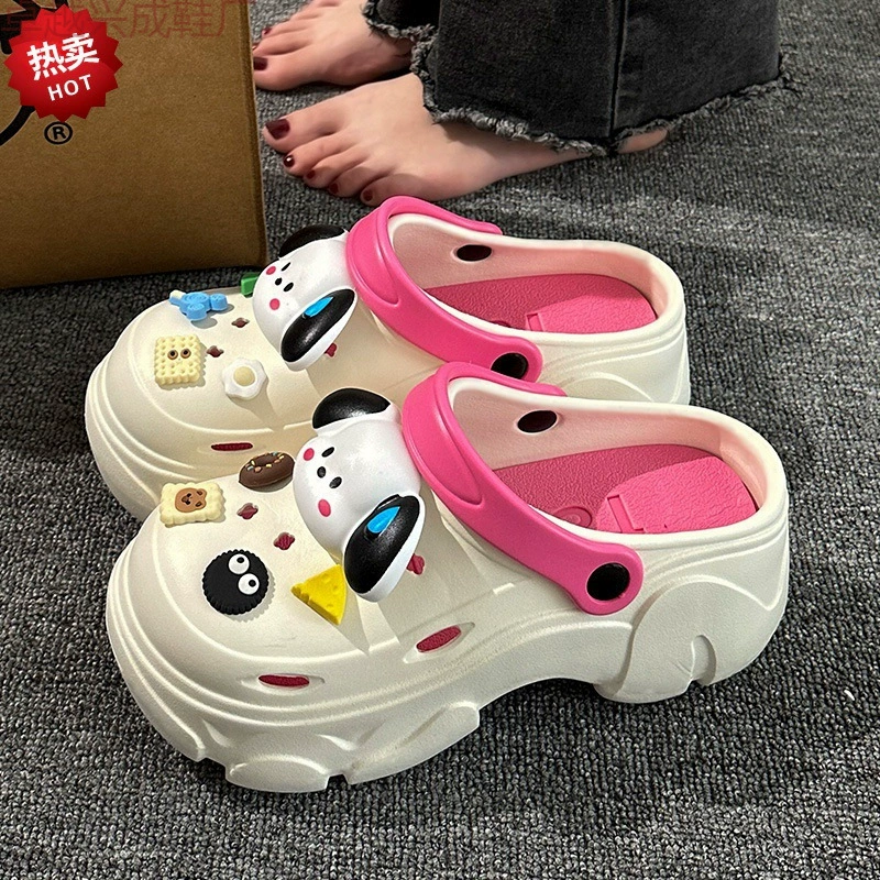 Носить новый толстой подошвы 2024, чтобы увеличить обувь, обувь, женская ПВХ, противоскользящая, чтобы наступить на фекалии