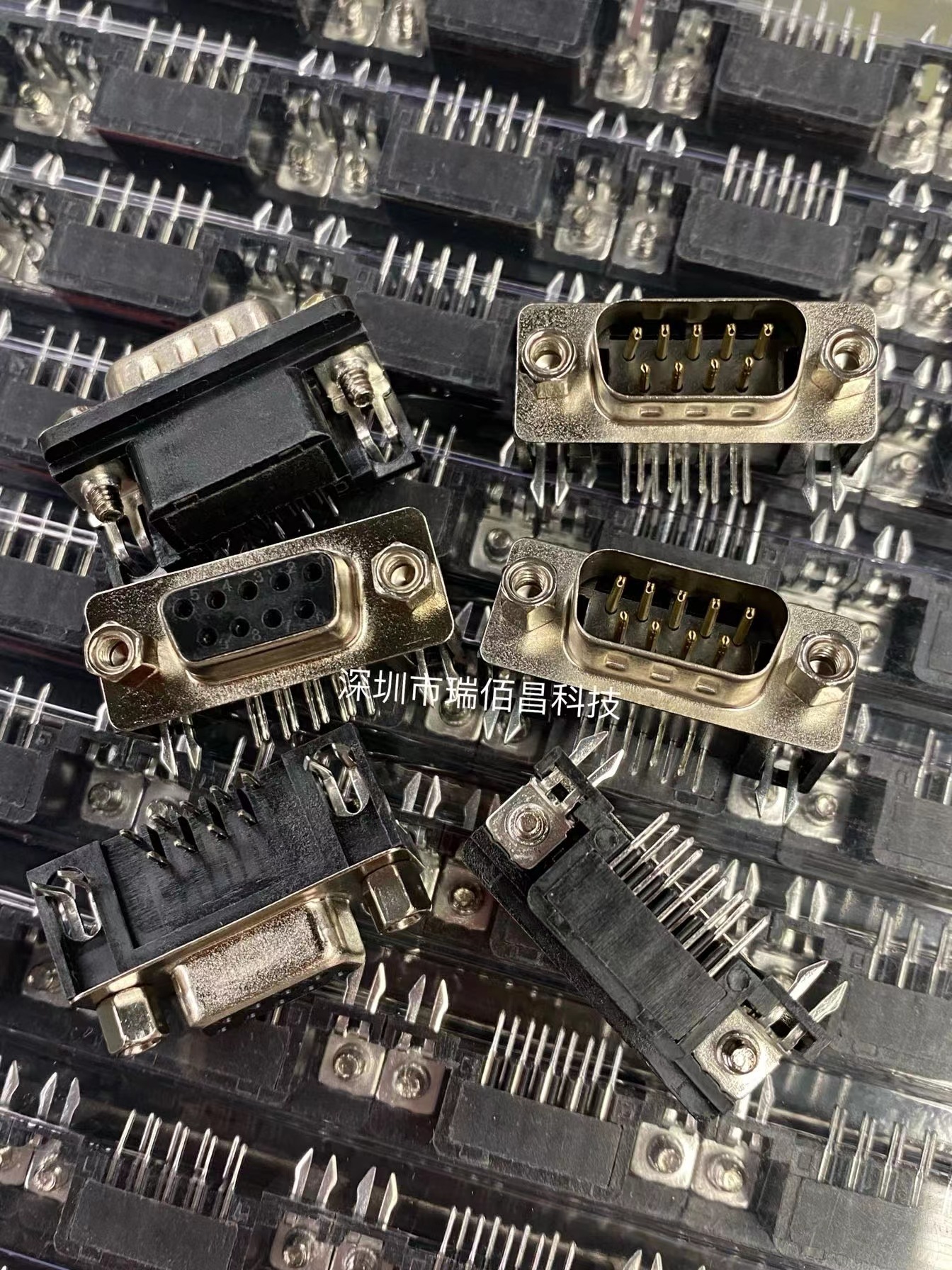 DB9公头/DB9母头 DR9 焊板式 9针/芯 接口/串口插座 卧式-阿里巴巴